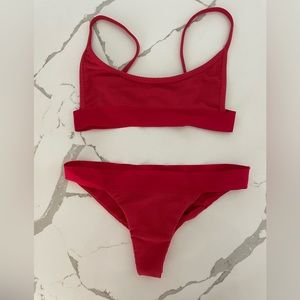 Frankie’s Bikinis set - ribbed red